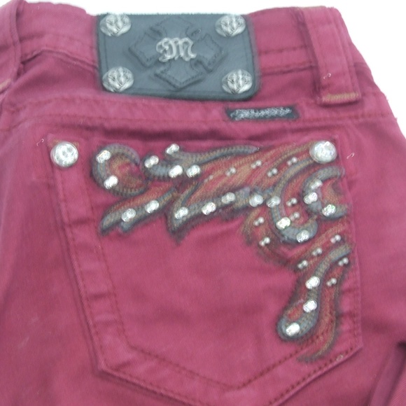 Miss Me Burgundy Skinny Jeans JS561452 Size 28 - Picture 2 of 2